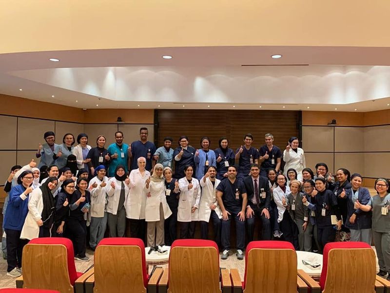 With the hospital quality and nursing team after an accreditation readiness session